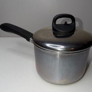 Revere Ware Stainless Steel Vented Lid 3 Quart Saucepot 1801 96d USA Vintage